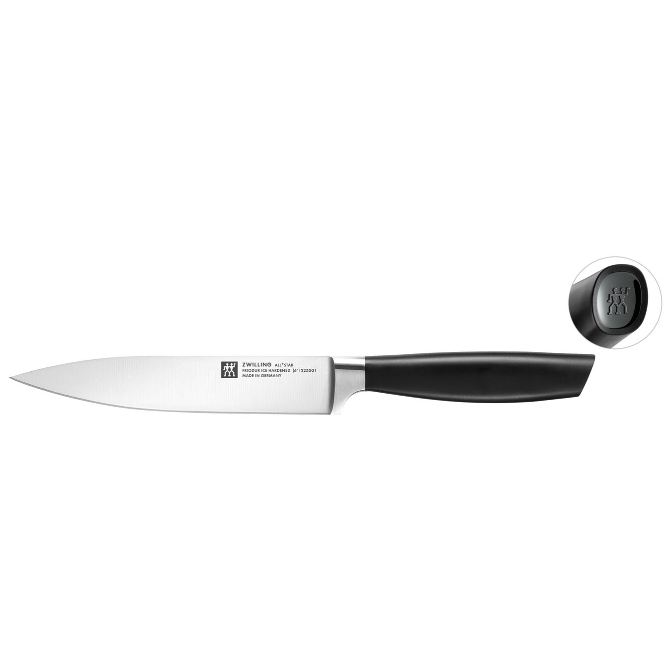 Couteau à trancher 16 cm, Noir,,large 1