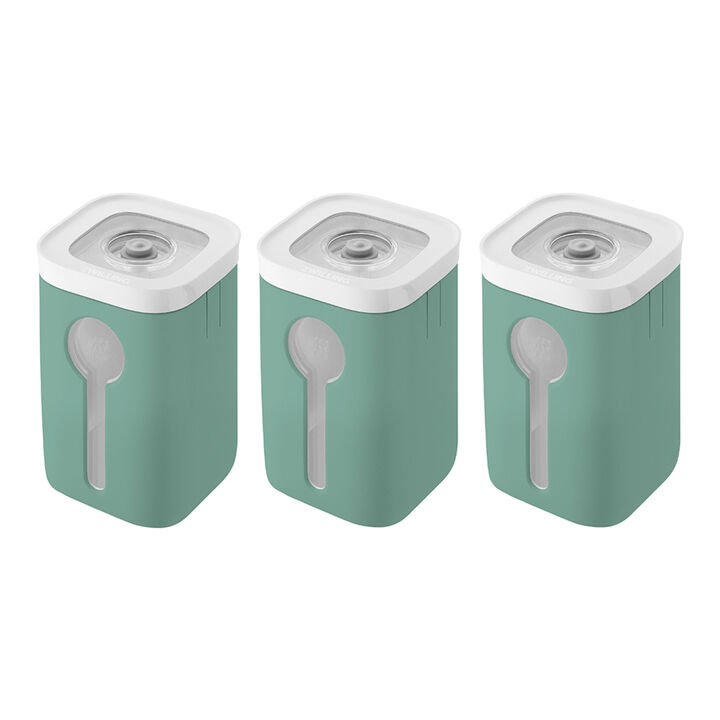 Fresh & Save, 3 PC CUBE Container Set with 3 Sage Green Covers, 2S, transparent-white, large 1