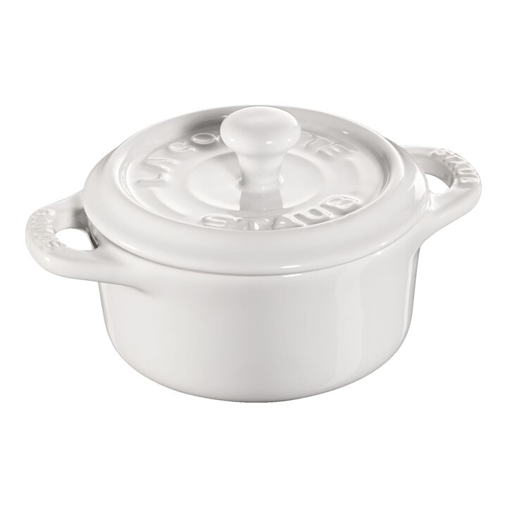 Stoneware, Mini cocotte, white, large 1