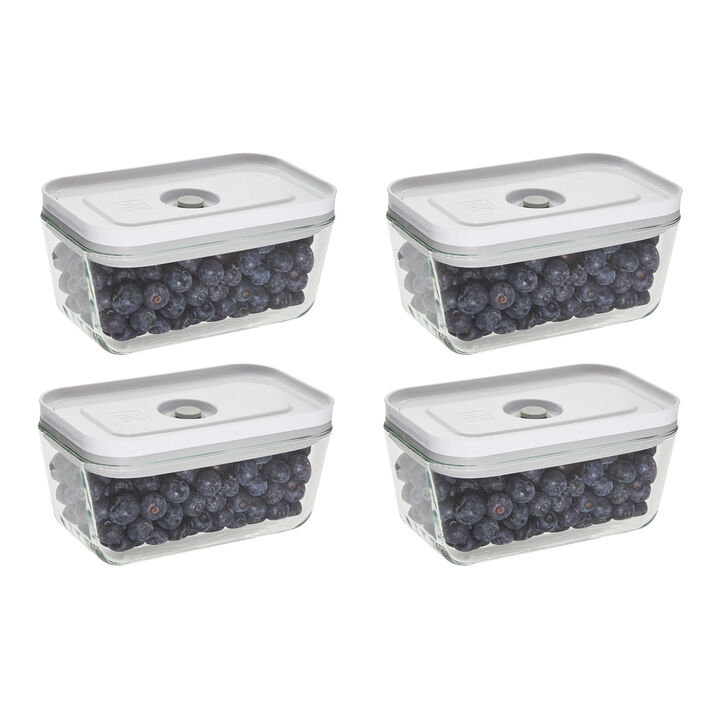 Fresh & Save, S / 4-pc, Vacuum Box Set, Glass, Grey, large 1