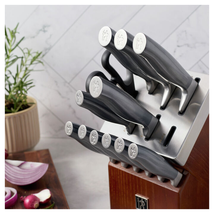 Graphite, 14-pcs, Knife block set, brown, large 3
