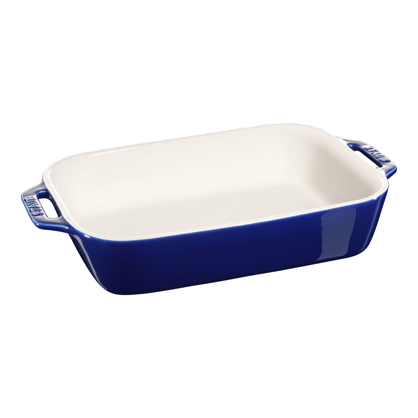 27 cm x 20 cm rectangular Ceramic Oven dish dark-blue,,large 1