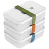 Lot de lunch box sous-vide L plate / 6-pcs, Plastique, semi transparent-Gris,,large