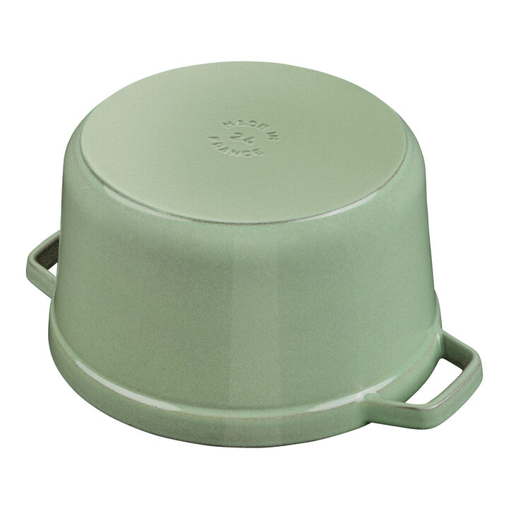 La Cocotte, 4.75 l cast iron round tall cocotte, sage, large 4