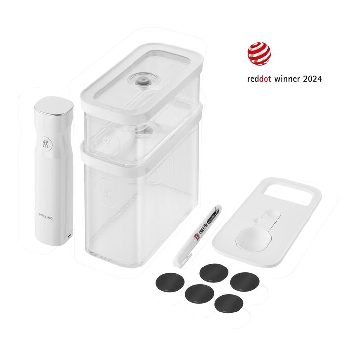 Fresh & Save CUBE, CUBE Vakuum Starter Set, M / 5-tlg, Transparent-Weiß, large 1