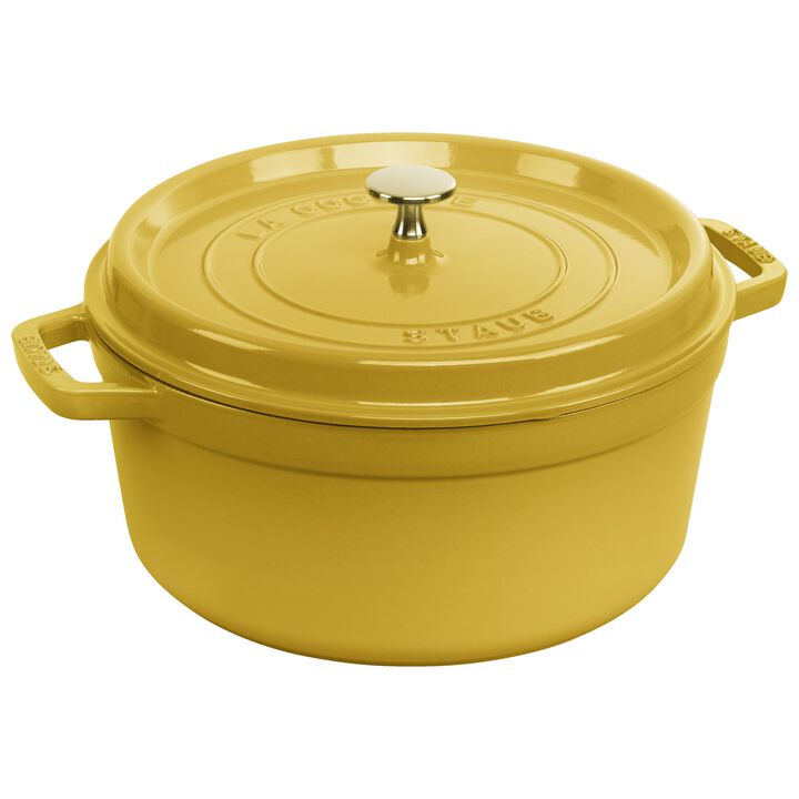 Cast Iron, 5.5 qt, Round, Cocotte, Citron - Factory Second, large 1