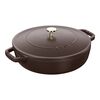 Braisers, 24 cm round Cast iron Saute pan Chistera chocolate, small 1