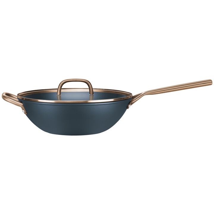 Milano, 30 cm, Wok avec couvercle en verre, Bleu, large 4
