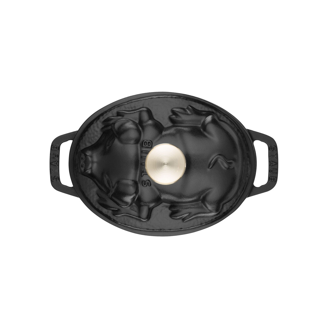 17 cm oval Cast iron Cocotte black,,large 3