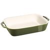 Ceramique, 27 cm x 20 cm rectangular Ceramic Oven dish basil-green, small 1
