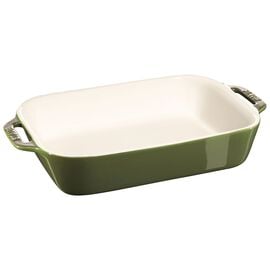 Staub Ceramique, 27 cm x 20 cm rectangular Ceramic Oven dish basil-green