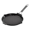 Grill Pans, 28 cm round Cast iron Grill pan with pouring spout black, small 1