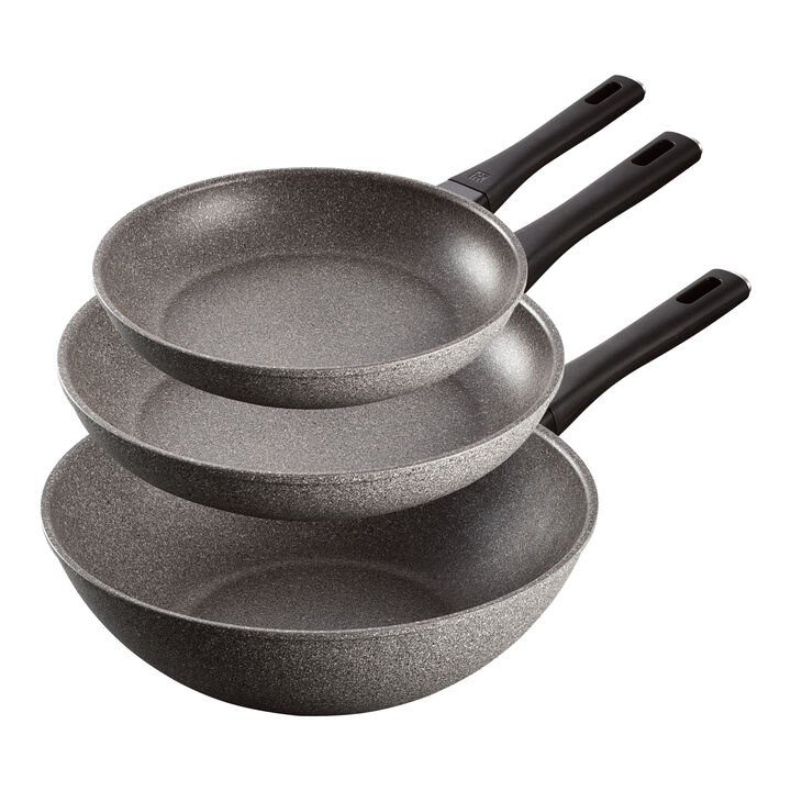 Terreno, 3 Piece aluminum Frypans and Wok Set, large 1