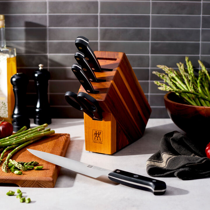 Gourmet, 6-pc, Knife block set, acacia, large 2