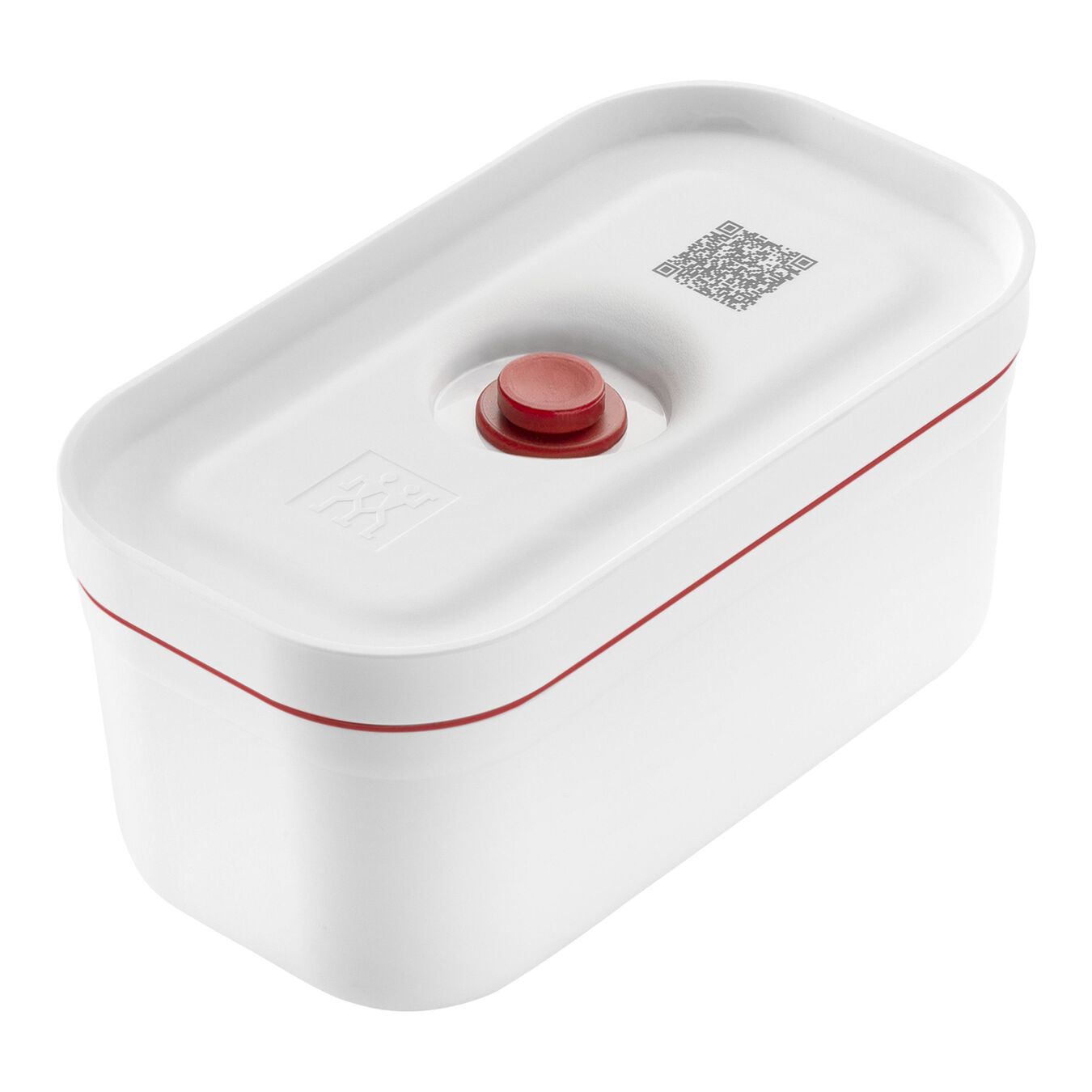 Vakuum Lunchbox S, Kunststoff, Weiß-Rot,,large 1