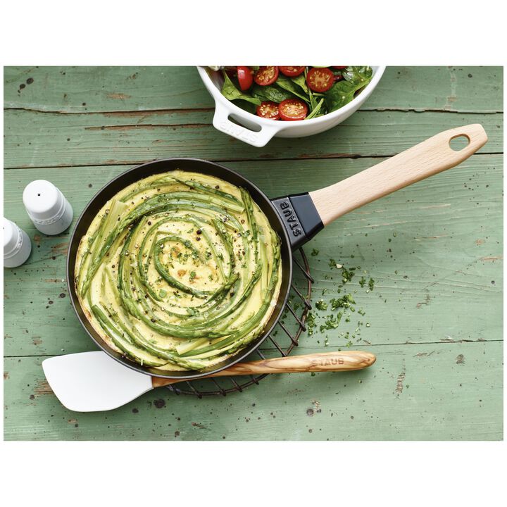 Cast Iron, 8-inch, Frying Pan With Wooden Handle, Black Matte, large 2