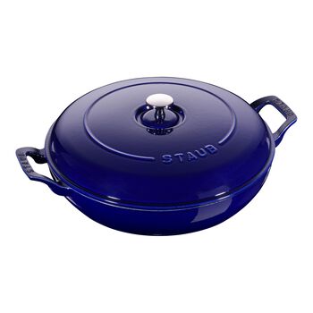 3.5 l cast iron round Saute pan, dark-blue - Visual Imperfections,,large 1