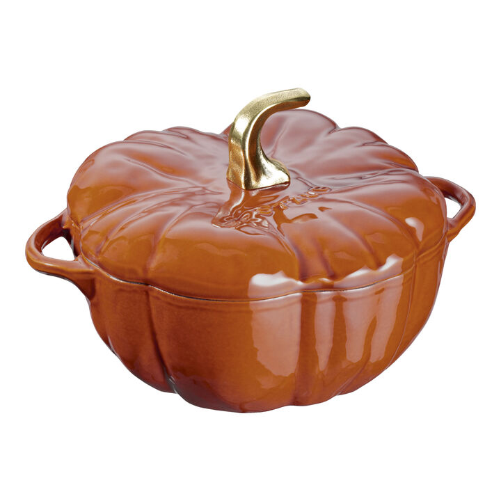 Cast Iron, 3.75 qt, Pumpkin, Dutch Oven With Brass Knob, Burnt Orange, large 1