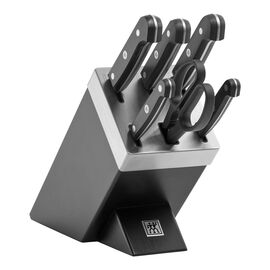 ZWILLING Gourmet, Set di coltelli con ceppo con sistema autoaffilante - 7-pz., nero