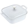 Ceramic - Covered Baking Dishes, 9-inch, Square, Covered Baking Dish, White, small 3