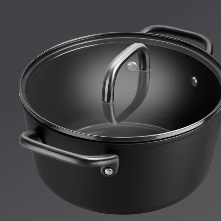 Milano,  aluminum Stock pot with glass lid, large 3