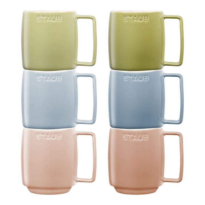 Ceramique, 350 ml / 6-pcs Mug set macaron, large 1