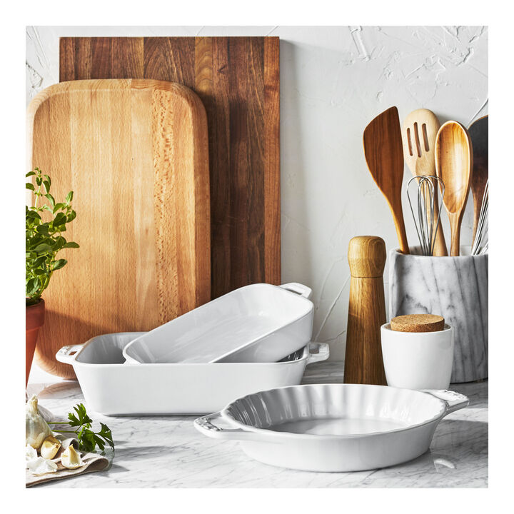 Stoneware, 3-pc, Ovenware set, white, large 1