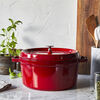 Cast Iron, 4 qt, Round, Dutch Oven, Cherry, small 2