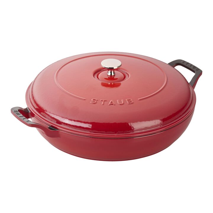 Cast Iron, 3.5 qt, Braiser, Cherry, large 1