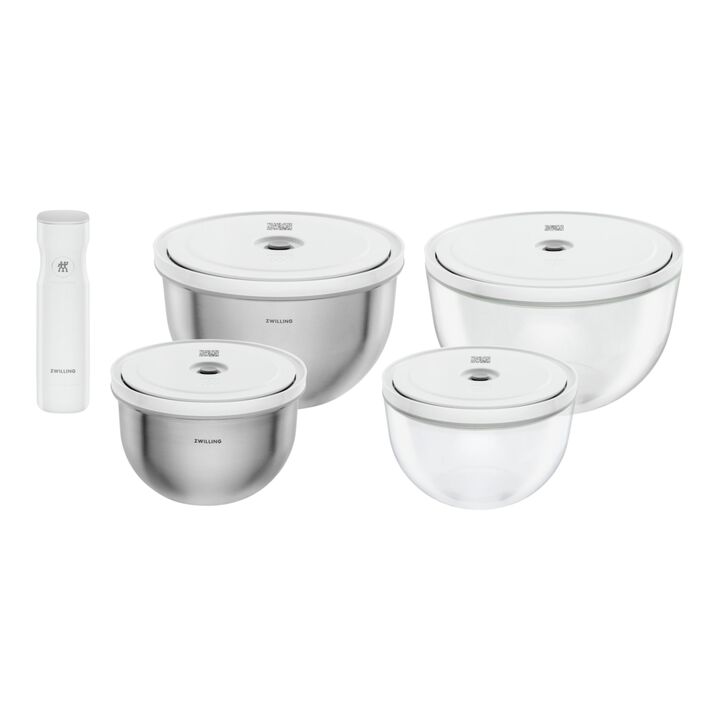FRESH & SAVE BOWLS M/L GLASS & STAINLESS STEEL STARTER SET, large 1