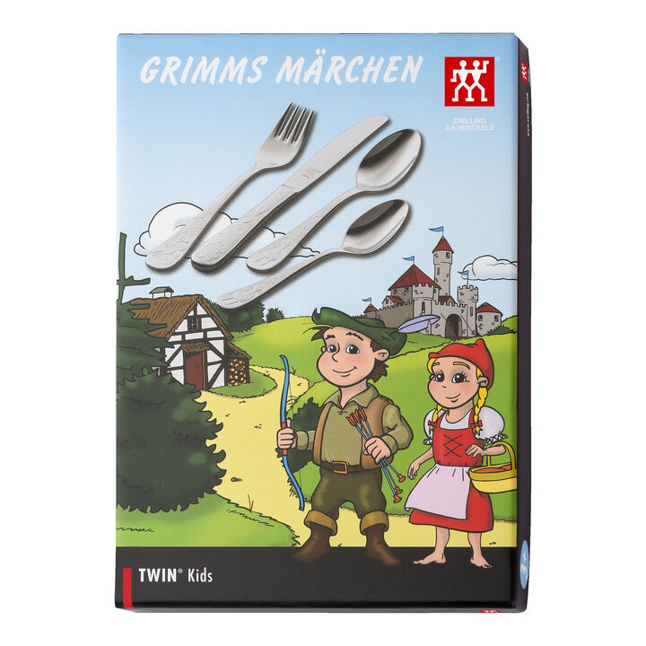 Grimm's Fairy Tales, 4-pcs polished Children's cutlery set, large 4