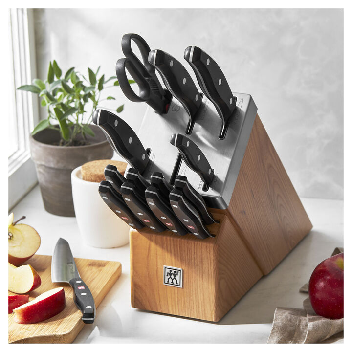 TWIN Signature, 15-pc, Self Sharpening Knife block set, natural, large 2