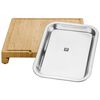 Cutting board with tray 39 cm x 30 cm stainless steel, small 2