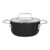 16 cm Aluminum Stew pot with lid black,,large