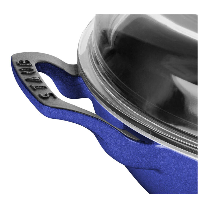 Cast Iron, 3.5 qt, Braiser With Glass Lid, Blueberry, large 2