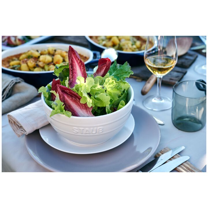 Stoneware, 6.5-inch / 2-pc, Large Universal Bowl Set, white, large 4