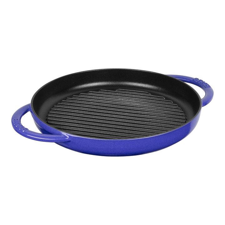 Cast Iron, 10-inch, Round, Round Double Handle Pure Grill, Blueberry, large 1