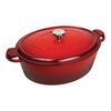  cast iron oval French oven, red,,large