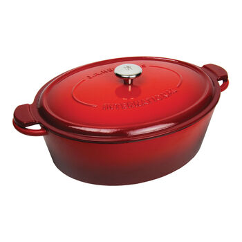  cast iron oval French oven, red,,large 1