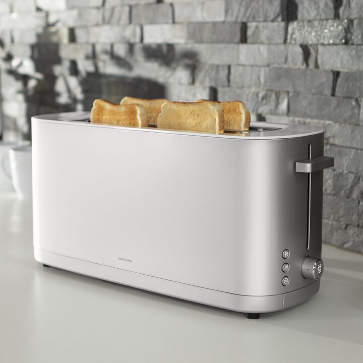 2 LONG SLOTS TOASTER WITH BUN WARMER - SILVER, large 3