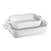 Ceramic - Rectangular Baking Dishes/ Gratins, 2-pc, Rectangular Baking Dish Set, White, small 1