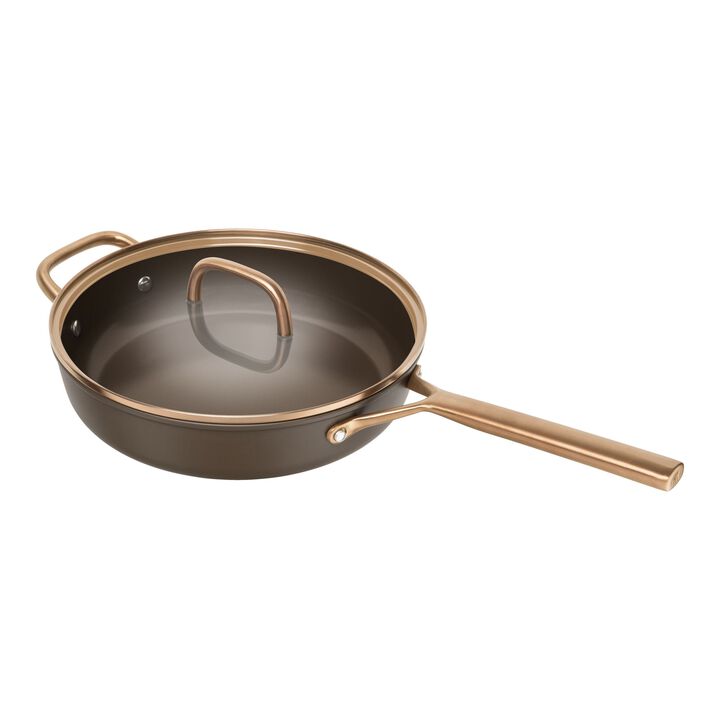 Milano, 28 cm, Traktörpanna med glaslock, Brun, large 1