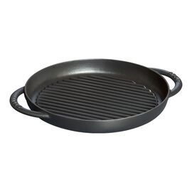 Staub Grill Pans, 26 cm cast iron round Pure Grill, black