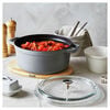 3.8 l cast iron round Cocotte with glass lid, graphite-grey,,large