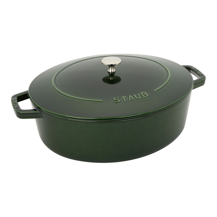 Cast Iron, 6.25 qt, Wide Oval Dutch Oven, basil - Factory Second, large 1