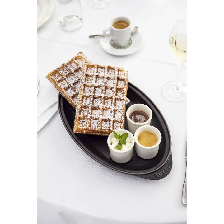 Cast Iron, 12.25 inch, Oval, Covered Fish Pan, Black Matte, large 4