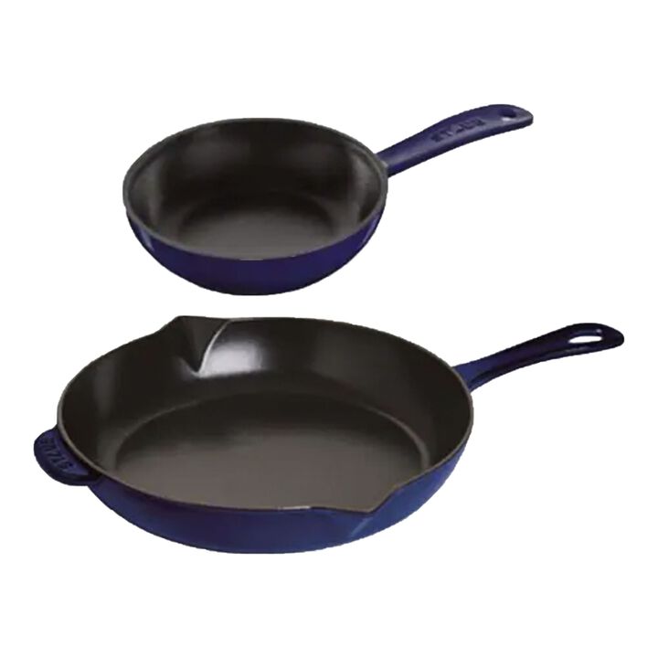 Pans, 2 Piece cast iron Fry pan set, large 1