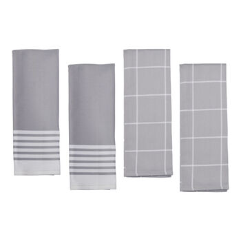  Kitchen Towel Four Piece Set, grey,,large 1