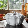 Cast Iron - Specialty Shaped Cocottes, 3.5 qt, pumpkin, Cocotte with Stainless Steel Knob, white, small 2