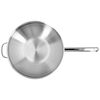 12.5-inch, 18/10 Stainless Steel, Flat Bottom Wok with Helper Handle, silver,,large